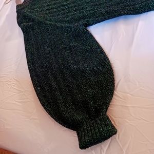 Green Sparkling Sweater Dress